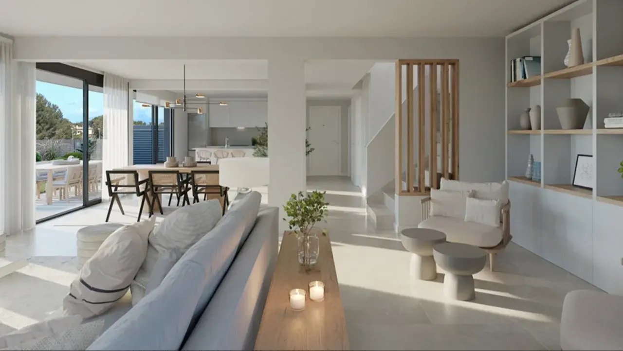 Zeitlose Eleganz: Moderne Neubau-Villa mit Garten, Pool und Meerblick