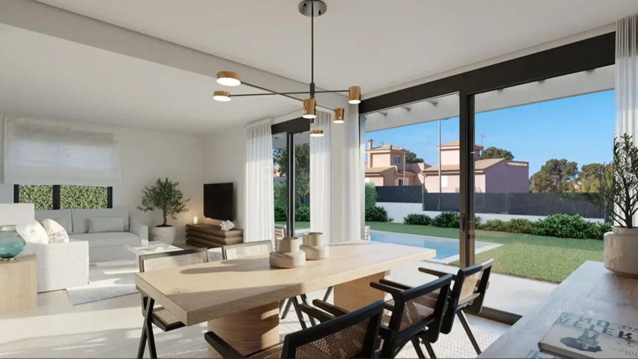 Zeitlose Eleganz: Moderne Neubau-Villa mit Garten, Pool und Meerblick